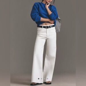 Anthropologie The Robbie High Rise Flared Fray Jeans
